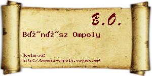 Bánász Ompoly névjegykártya